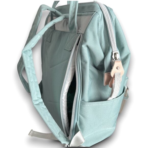 Large BLUE Laptop Backpack - USB Charging Port - Wide Opening - Water Resistant - Picture 7 of 16